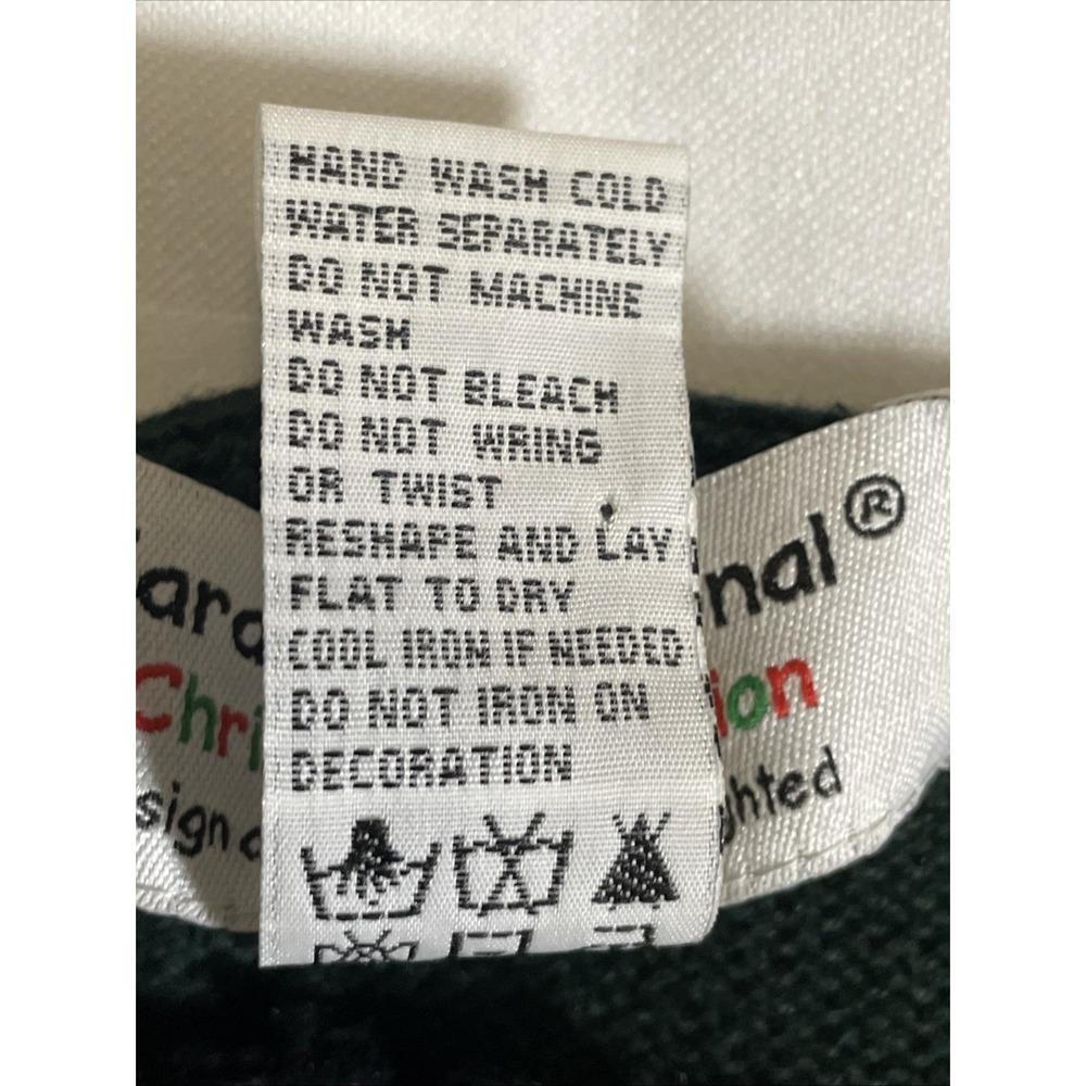 Tiara International Christmas Cardigan Sweater Womens M Green Poinsettia Big 90s - Picture 8 of 12